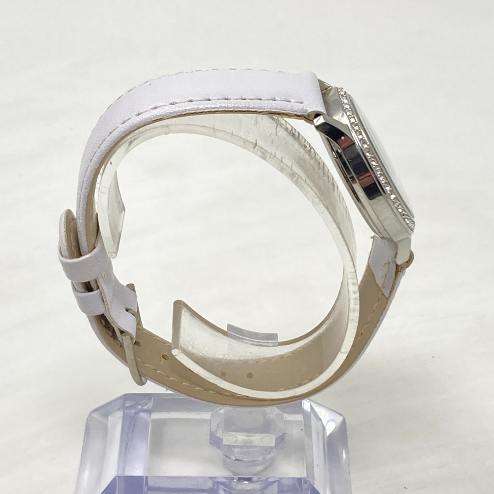 Guess Watch Women Silver Tone 31mm Crystal Bezel Bling WR Round New Battery 8.5" - Picture 8 of 16